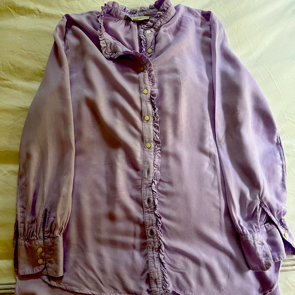 Loft oversized Ruffle shirt